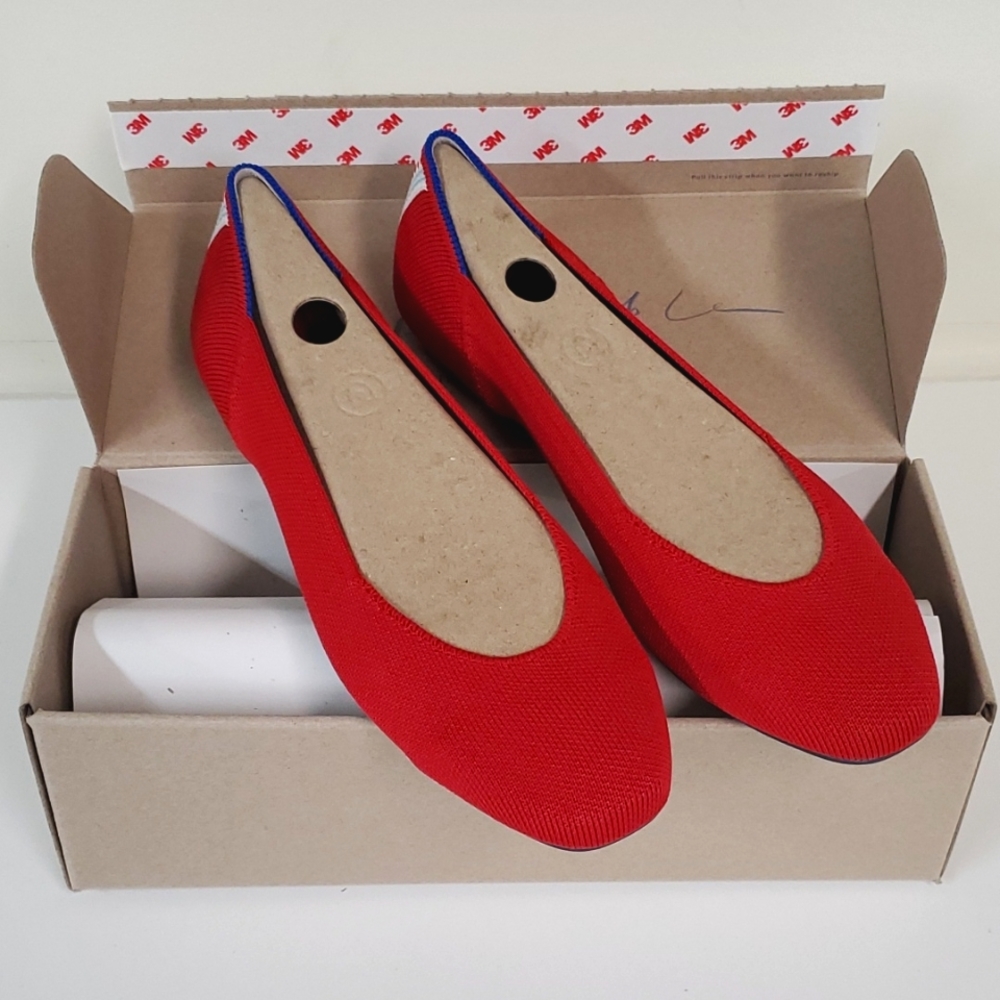 BNIB Rothy's Cardinal Red Square Flats Size 9